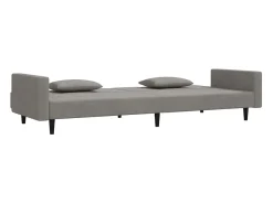Sofá| Sofá-cama 2 lugares com duas almofadas veludo -claro PT606818 Cinzento