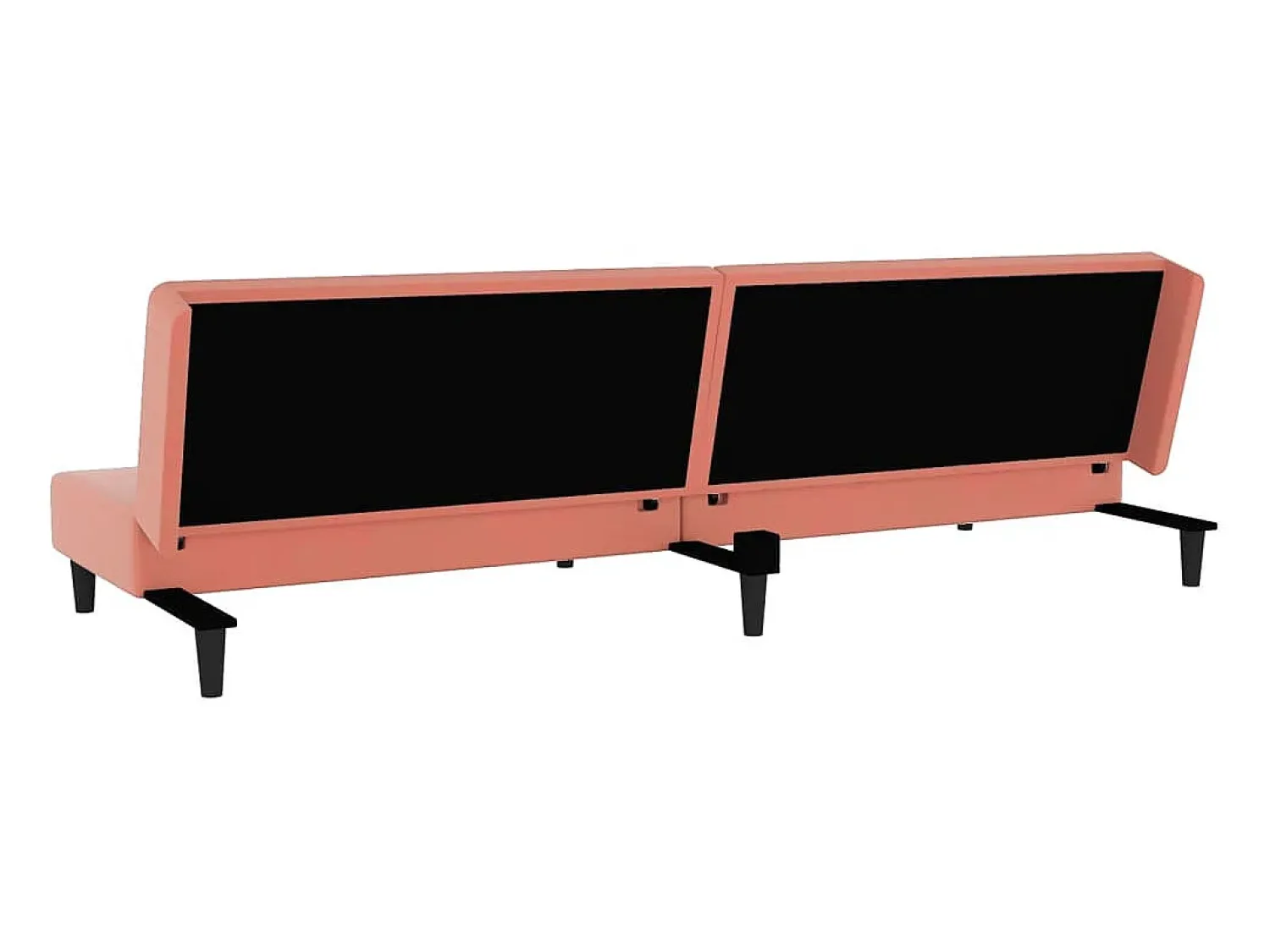 Sofá*vidaxl Sofá-cama 2 lugares com duas almofadas veludo Rosa