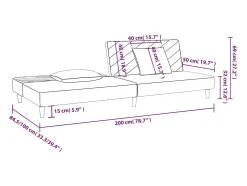 Sofá*vidaxl Sofá-cama 2 lugares com duas almofadas veludo Rosa
