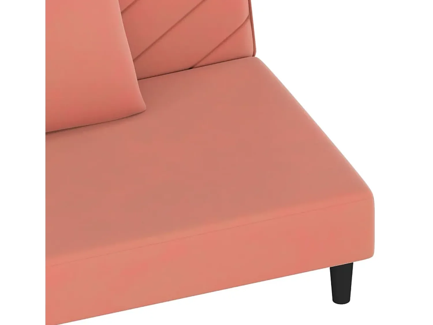 Sofá*vidaxl Sofá-cama 2 lugares com duas almofadas veludo Rosa