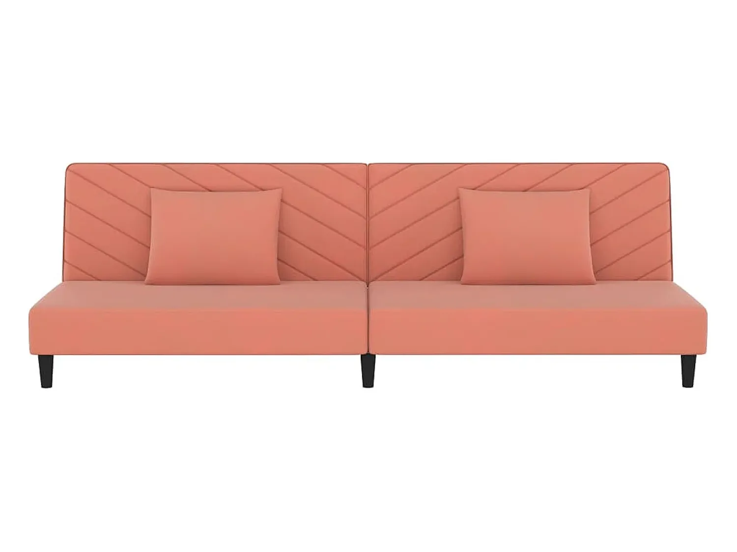 Sofá*vidaxl Sofá-cama 2 lugares com duas almofadas veludo Rosa