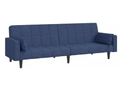 Sofá| Sofá-cama 2 lugares com duas almofadas tecido PT362681 Azul