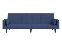 Sofá| Sofá-cama 2 lugares com duas almofadas tecido PT362681 Azul