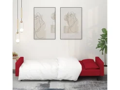 Sofá* Sofá-cama 2 lugares com duas almofadas veludo tinto PT341169 Vermelho