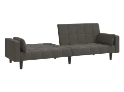 Clearance vidaxl Sofá-cama 2 lugares com duas almofadas veludo -escuro Cinzento