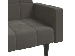 Clearance vidaxl Sofá-cama 2 lugares com duas almofadas veludo -escuro Cinzento