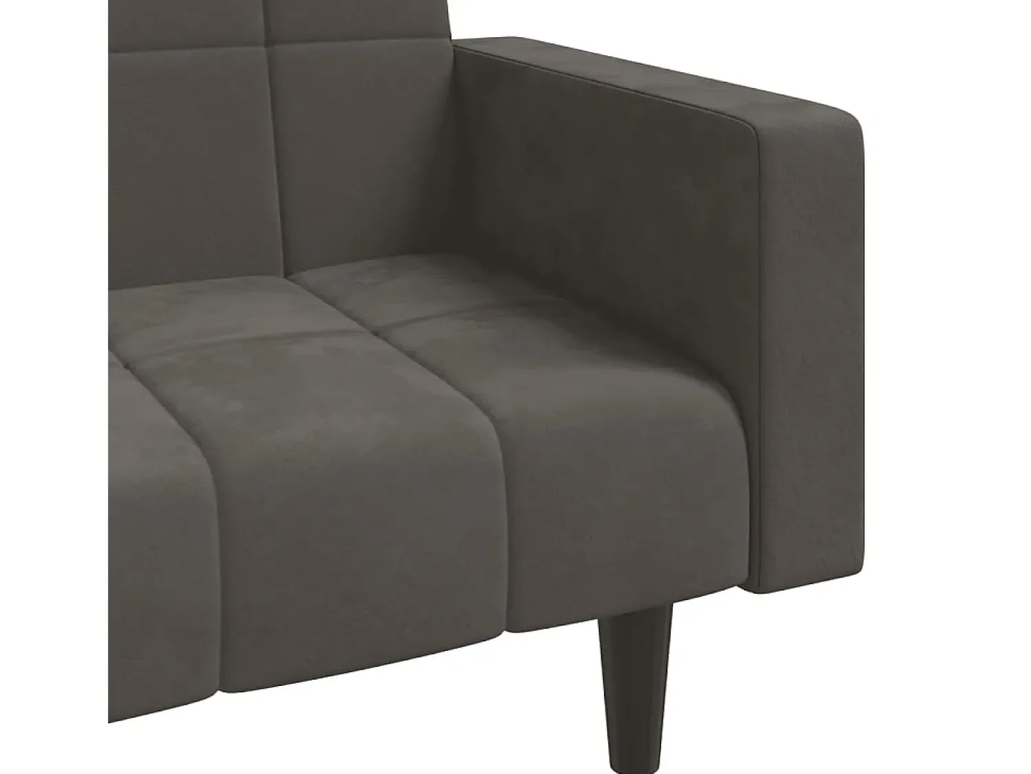 Clearance vidaxl Sofá-cama 2 lugares com duas almofadas veludo -escuro Cinzento