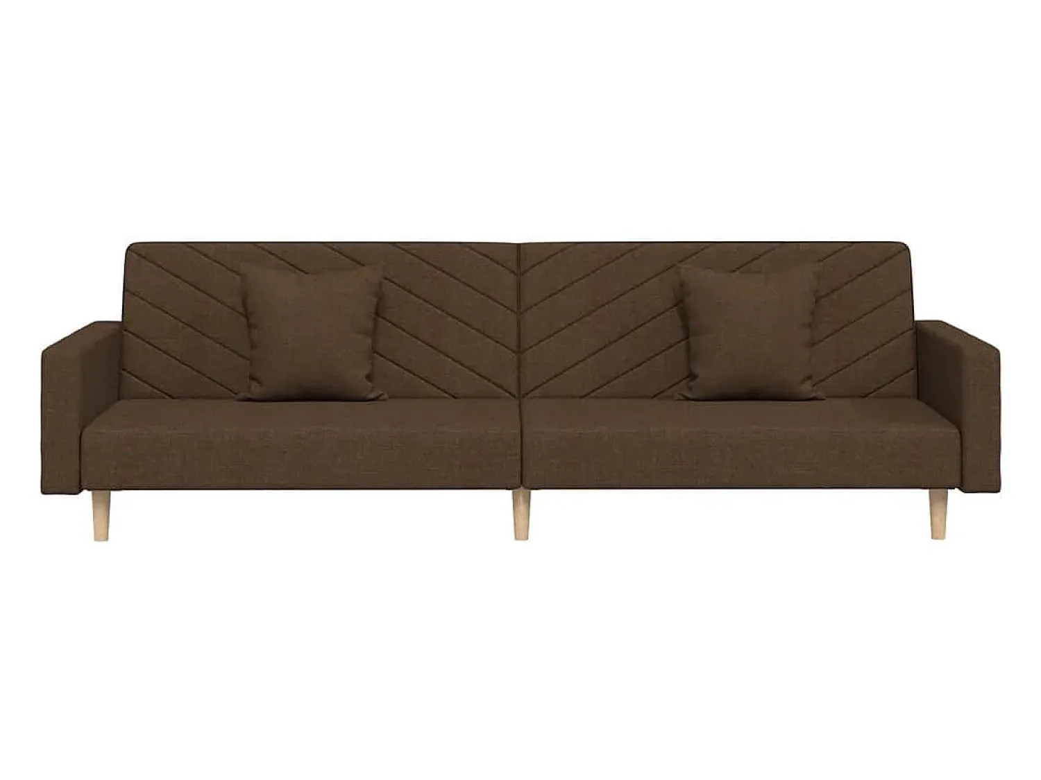 Hot vidaxl Sofá-cama 2 lugares com duas almofadas tecido Castanho