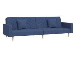 Sofá| Sofá-cama 2 lugares com duas almofadas tecido PT844031 Azul