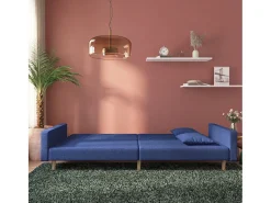 Sofá| Sofá-cama 2 lugares com duas almofadas tecido PT844031 Azul