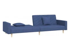 Sofá| Sofá-cama 2 lugares com duas almofadas tecido PT844031 Azul