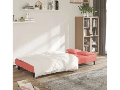 Sale Sofá-cama 2 lugares com duas almofadas veludo PT398106 Rosa