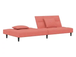 Sale Sofá-cama 2 lugares com duas almofadas veludo PT398106 Rosa