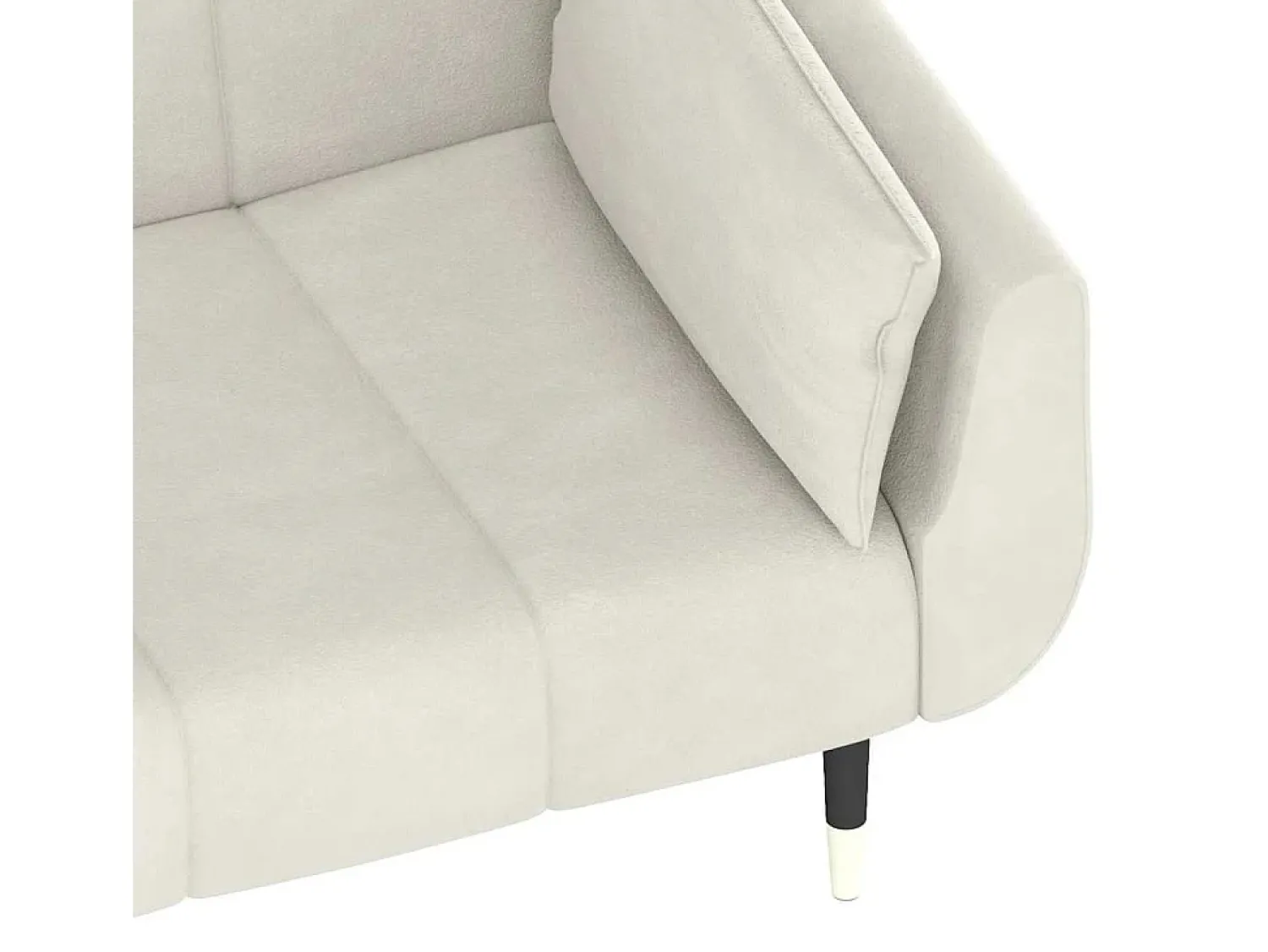 Sofá*vidaxl Sofá-cama 2 lugares com duas almofadas veludo cor Creme