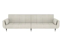 Sofá*vidaxl Sofá-cama 2 lugares com duas almofadas veludo cor Creme
