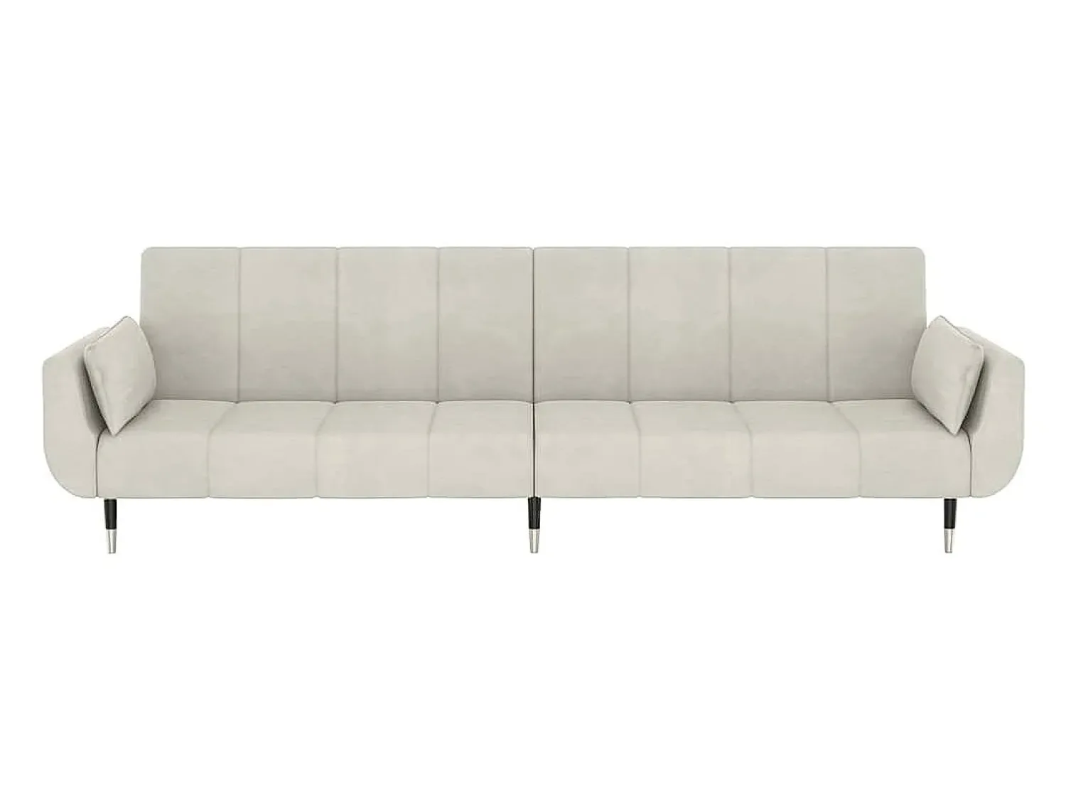 Sofá*vidaxl Sofá-cama 2 lugares com duas almofadas veludo cor Creme