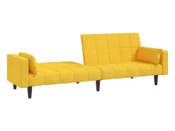 Sofá| Sofá-cama 2 lugares com duas almofadas tecido PT823782 Amarelo