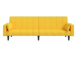 Sofá| Sofá-cama 2 lugares com duas almofadas tecido PT823782 Amarelo