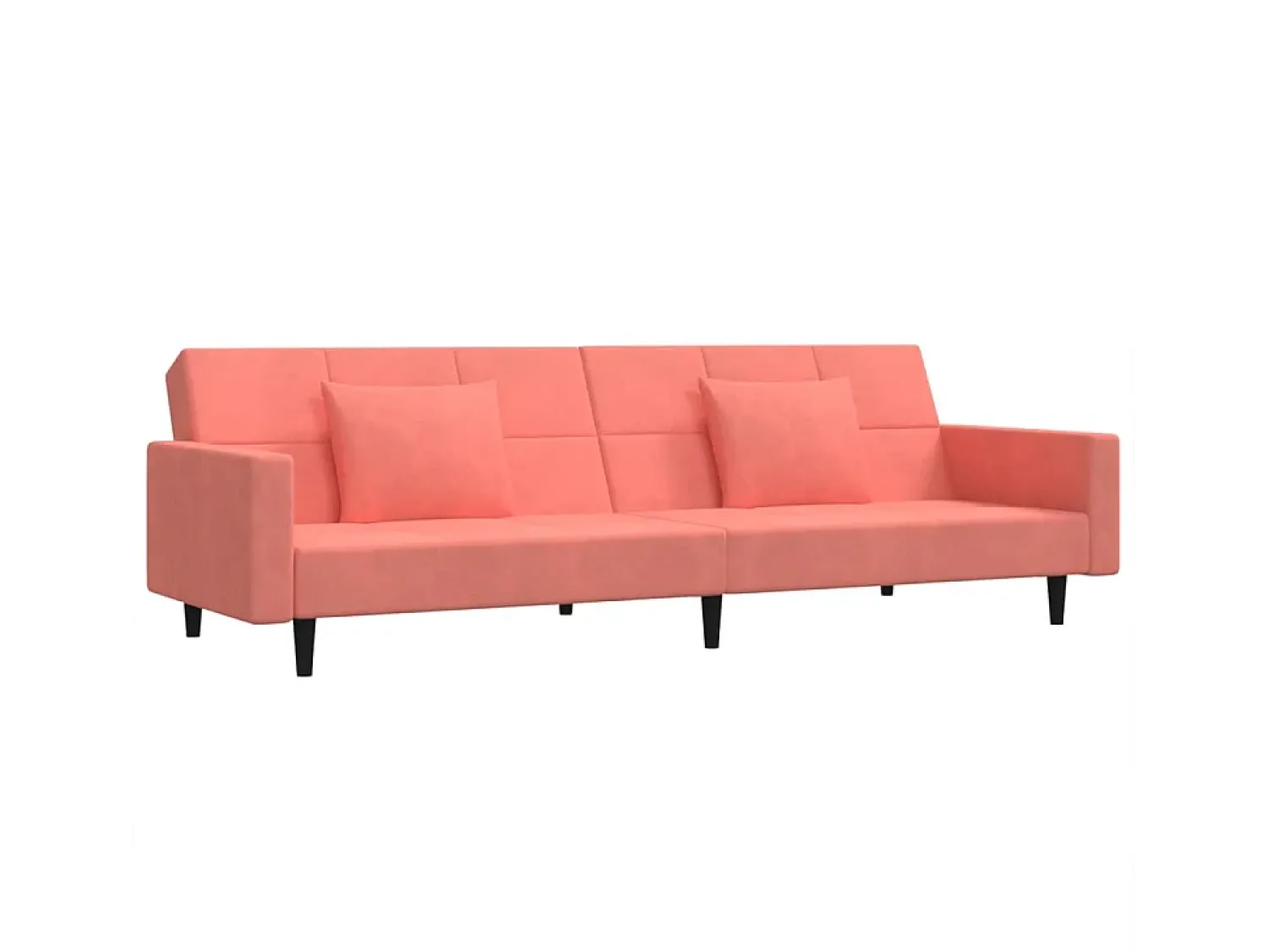Sofá* Sofá-cama 2 lugares com duas almofadas veludo PT700928 Rosa
