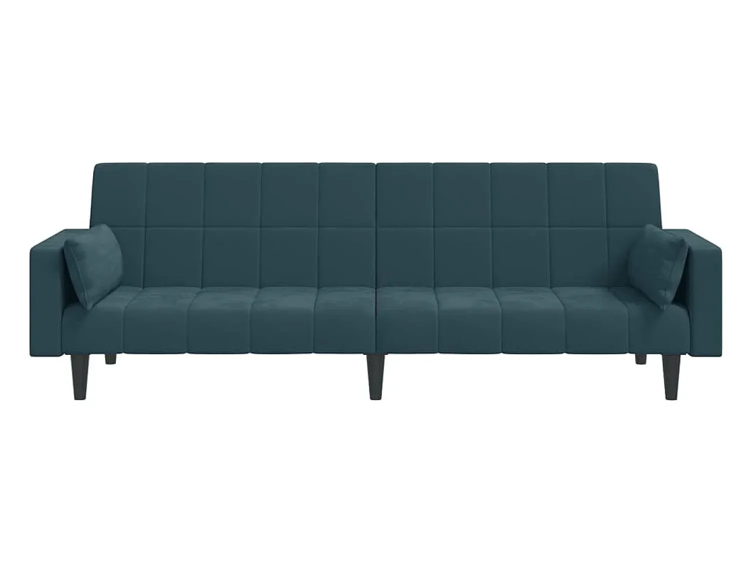 Sofá| Sofá-cama 2 lugares com duas almofadas veludo PT223931 Azul
