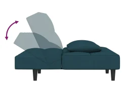 vidaxl Sofá-cama 2 lugares com duas almofadas veludo^ Sofá