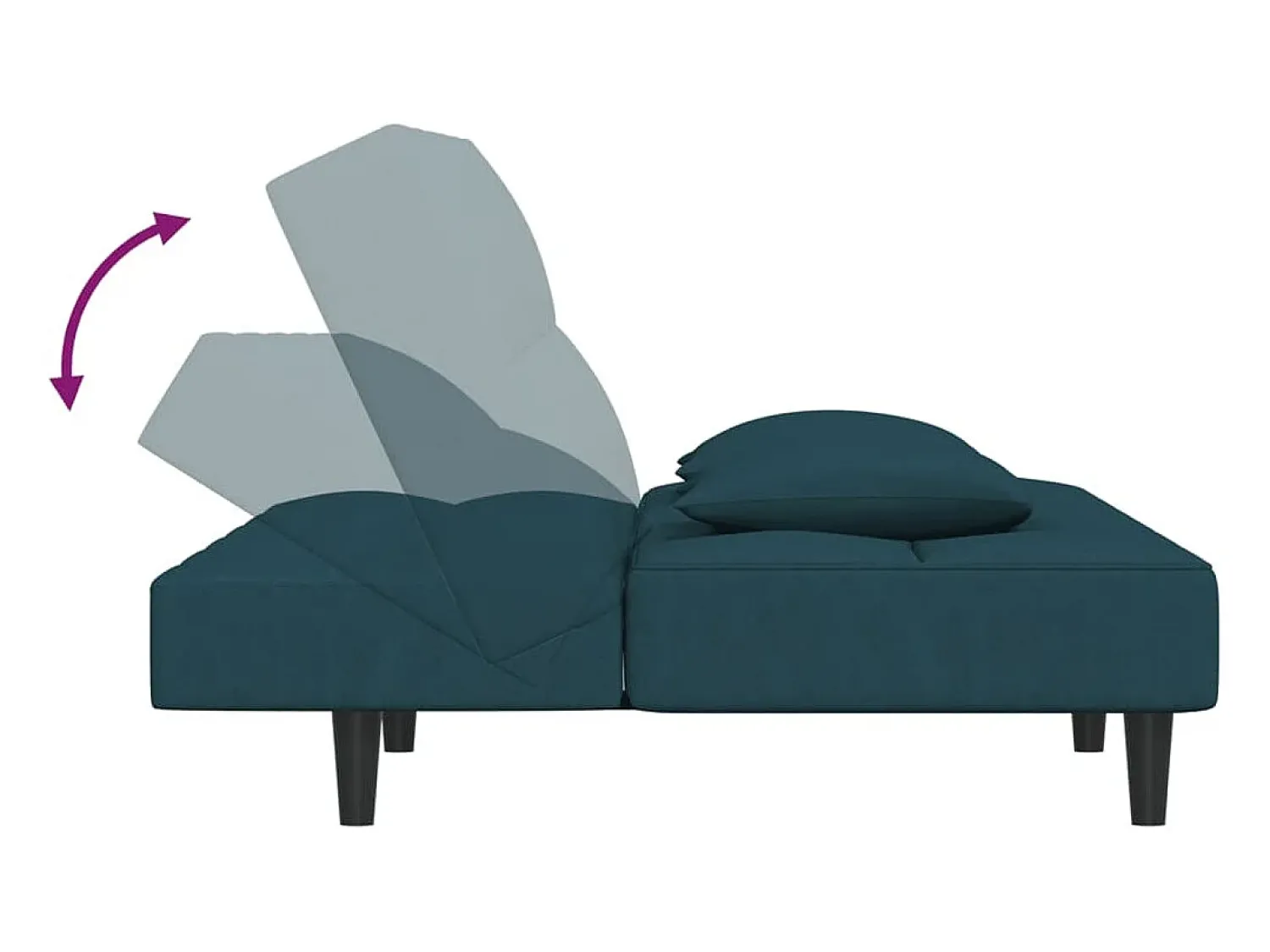 vidaxl Sofá-cama 2 lugares com duas almofadas veludo^ Sofá