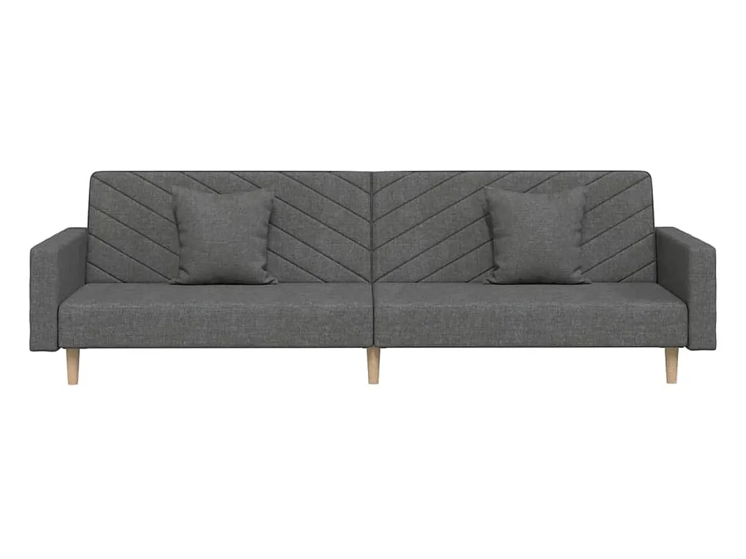 Sofá* Sofá-cama 2 lugares com duas almofadas tecido -escuro PT822033 Cinzento