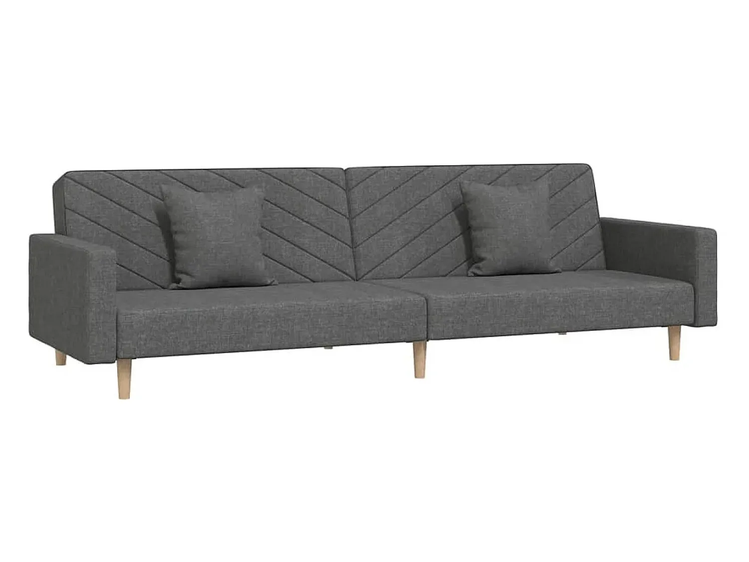 Sofá* Sofá-cama 2 lugares com duas almofadas tecido -escuro PT822033 Cinzento