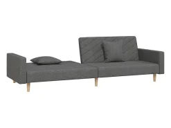 Sofá* Sofá-cama 2 lugares com duas almofadas tecido -escuro PT822033 Cinzento