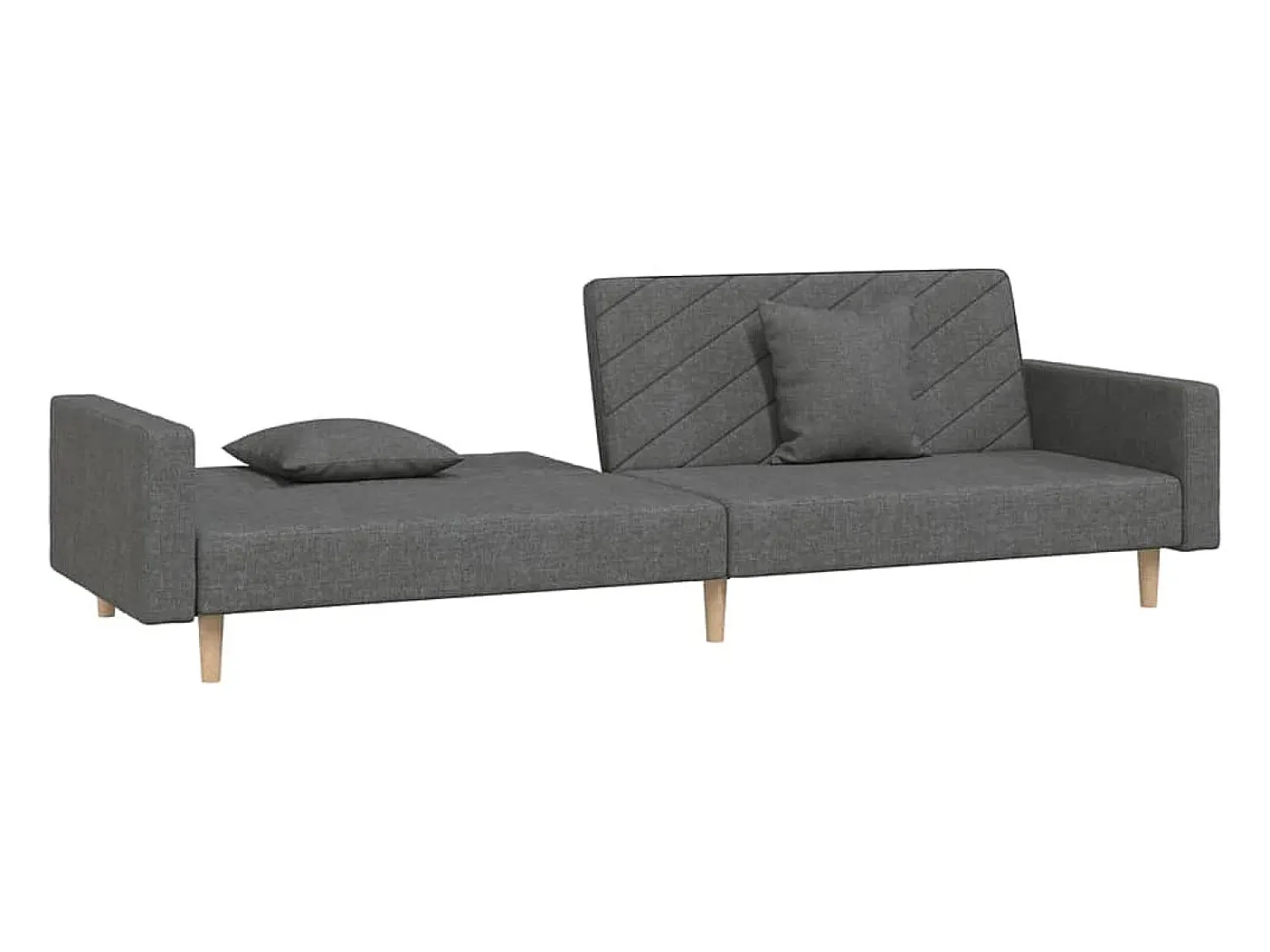 Sofá* Sofá-cama 2 lugares com duas almofadas tecido -escuro PT822033 Cinzento