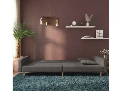 Sofá* Sofá-cama 2 lugares com duas almofadas tecido -escuro PT822033 Cinzento