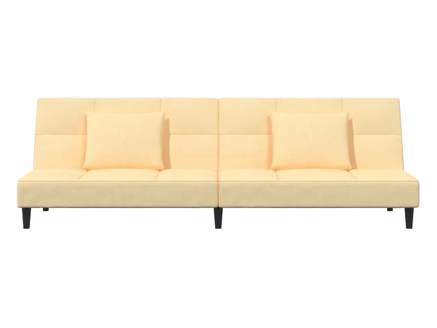 Outlet Sofá-cama 2 lugares com duas almofadas veludo cor PT881792 Creme