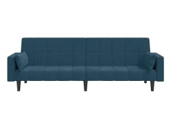 Sofá|vidaxl Sofá-cama 2 lugares com duas almofadas veludo Azul