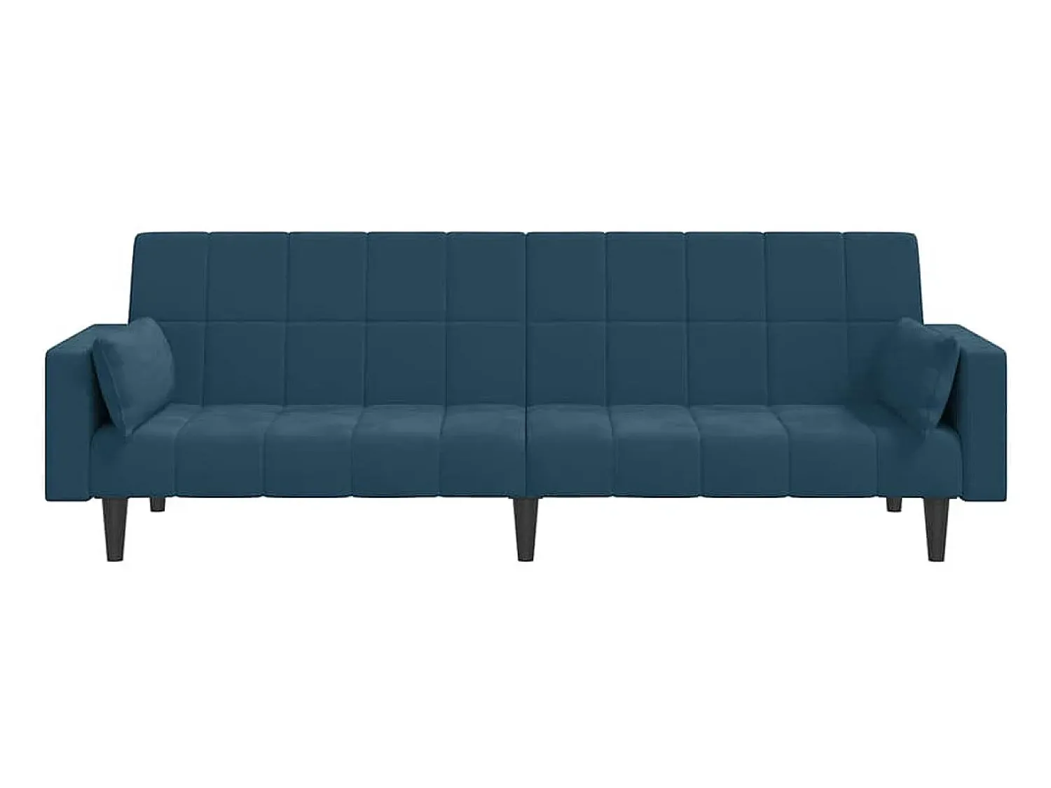 Sofá|vidaxl Sofá-cama 2 lugares com duas almofadas veludo Azul