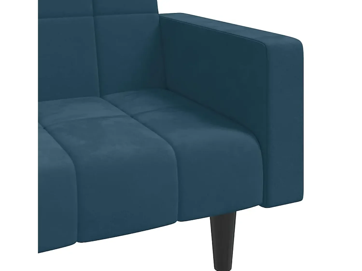 Sofá|vidaxl Sofá-cama 2 lugares com duas almofadas veludo Azul