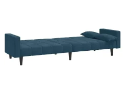 Sofá|vidaxl Sofá-cama 2 lugares com duas almofadas veludo Azul