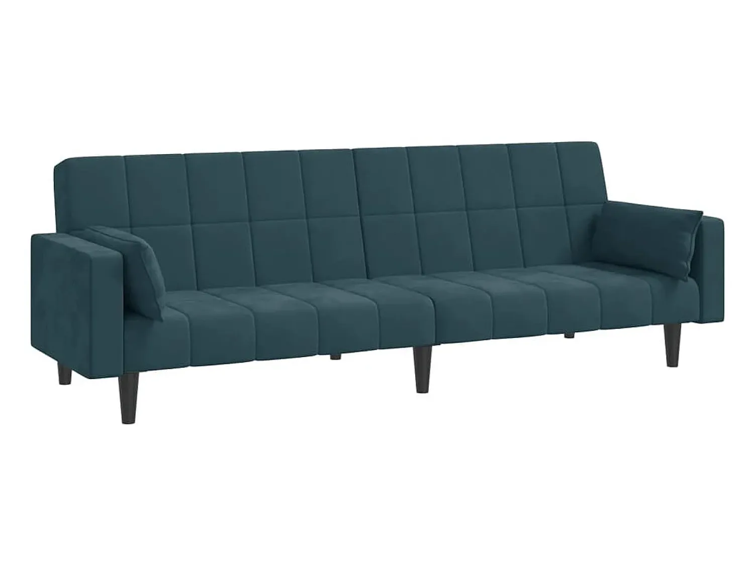 Sofá|vidaxl Sofá-cama 2 lugares com duas almofadas veludo Azul