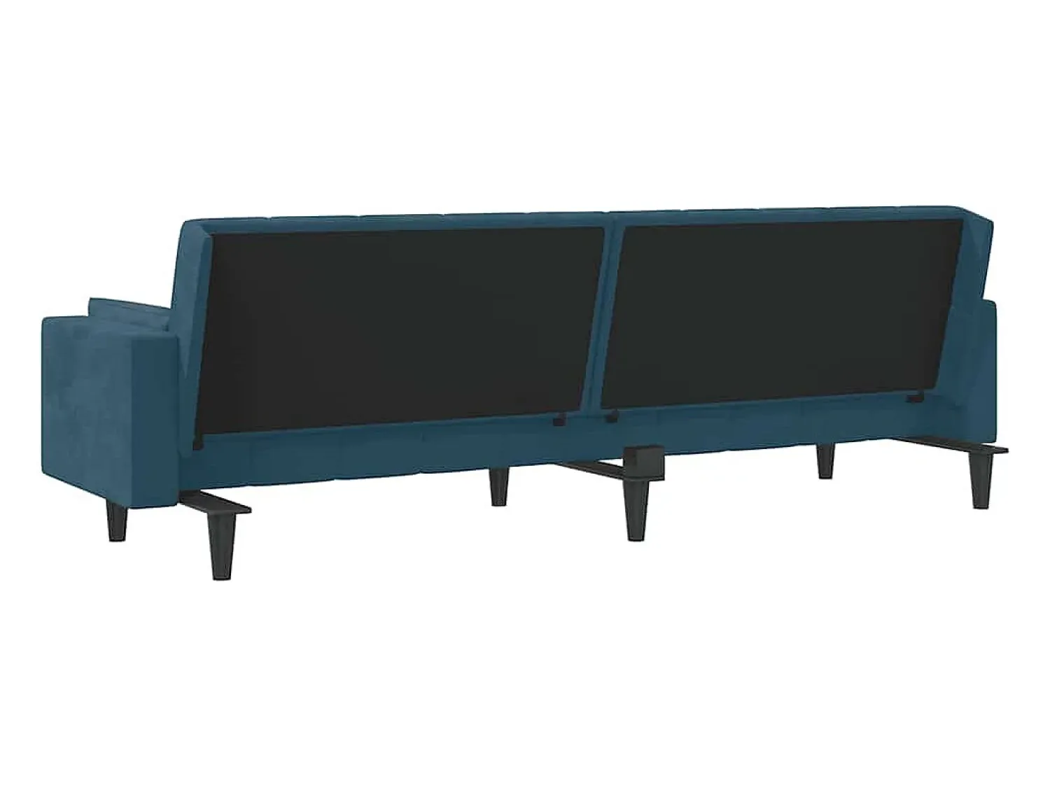 Sofá|vidaxl Sofá-cama 2 lugares com duas almofadas veludo Azul