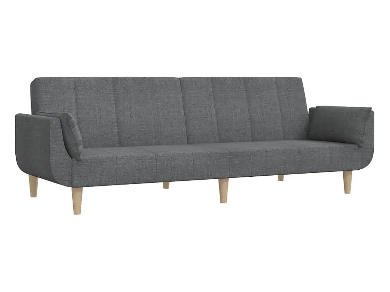 Sofá-cama 2 lugares com duas almofadas tecido -claro PT795045 Cinzento
