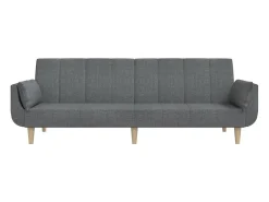 Sofá-cama 2 lugares com duas almofadas tecido -claro PT795045 Cinzento