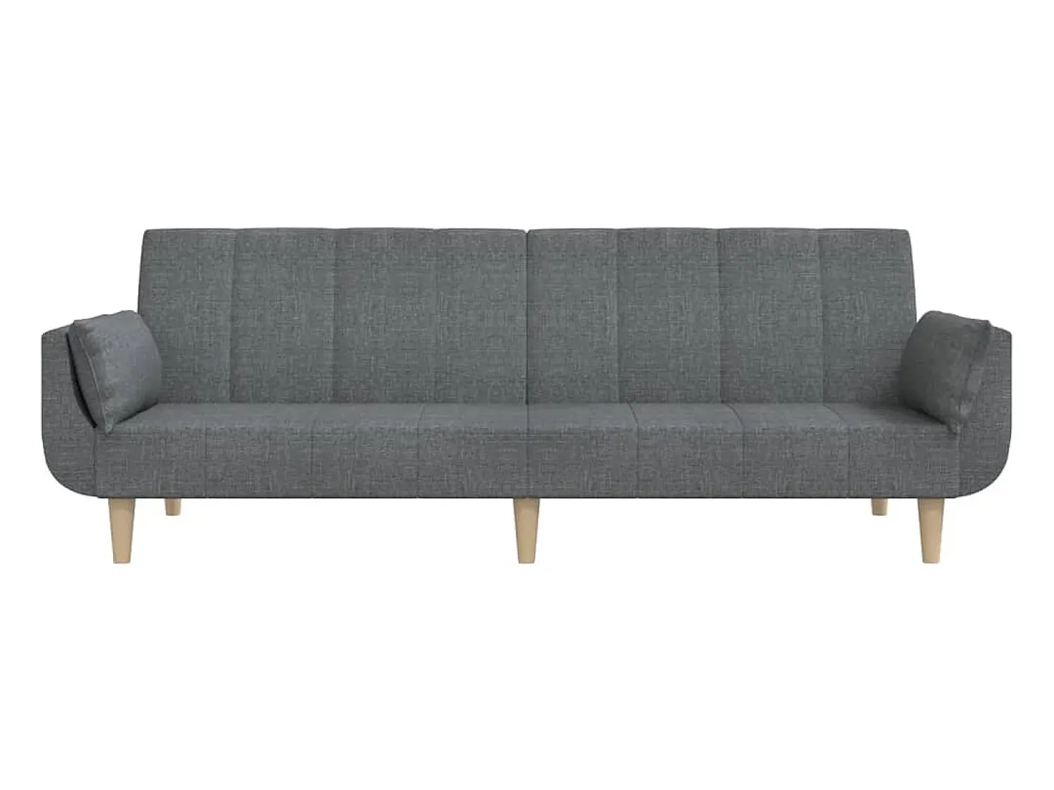 Sofá-cama 2 lugares com duas almofadas tecido -claro PT795045 Cinzento