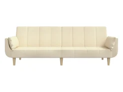 Sofá| Sofá-cama 2 lugares com duas almofadas tecido cor PT849988 Creme