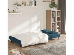 Sofá-cama 2 lugares com duas almofadas veludo PT601988^ Sofá