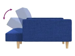 vidaxl Sofá-cama 2 lugares com duas almofadas tecido^ Sofá