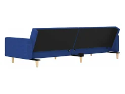 vidaxl Sofá-cama 2 lugares com duas almofadas tecido^ Sofá