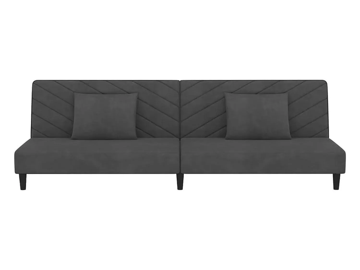Sofá*vidaxl Sofá-cama 2 lugares com duas almofadas veludo -escuro Cinzento