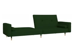 Sofá-cama 2 lugares com duas almofadas veludo -escuro PT378903^ Sofá