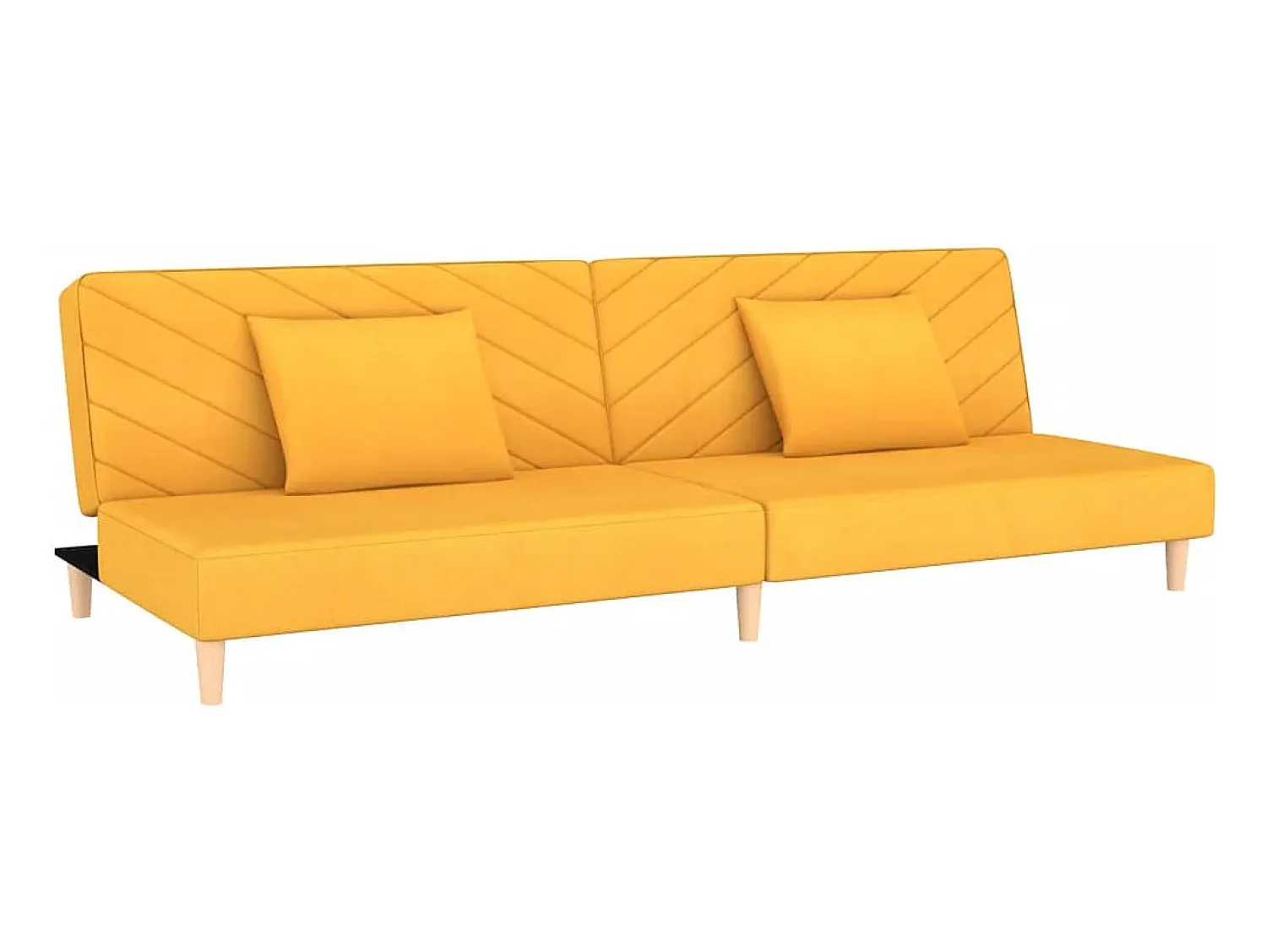 vidaxl Sofá-cama 2 lugares com duas almofadas tecido^ Sofá