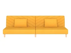 vidaxl Sofá-cama 2 lugares com duas almofadas tecido^ Sofá