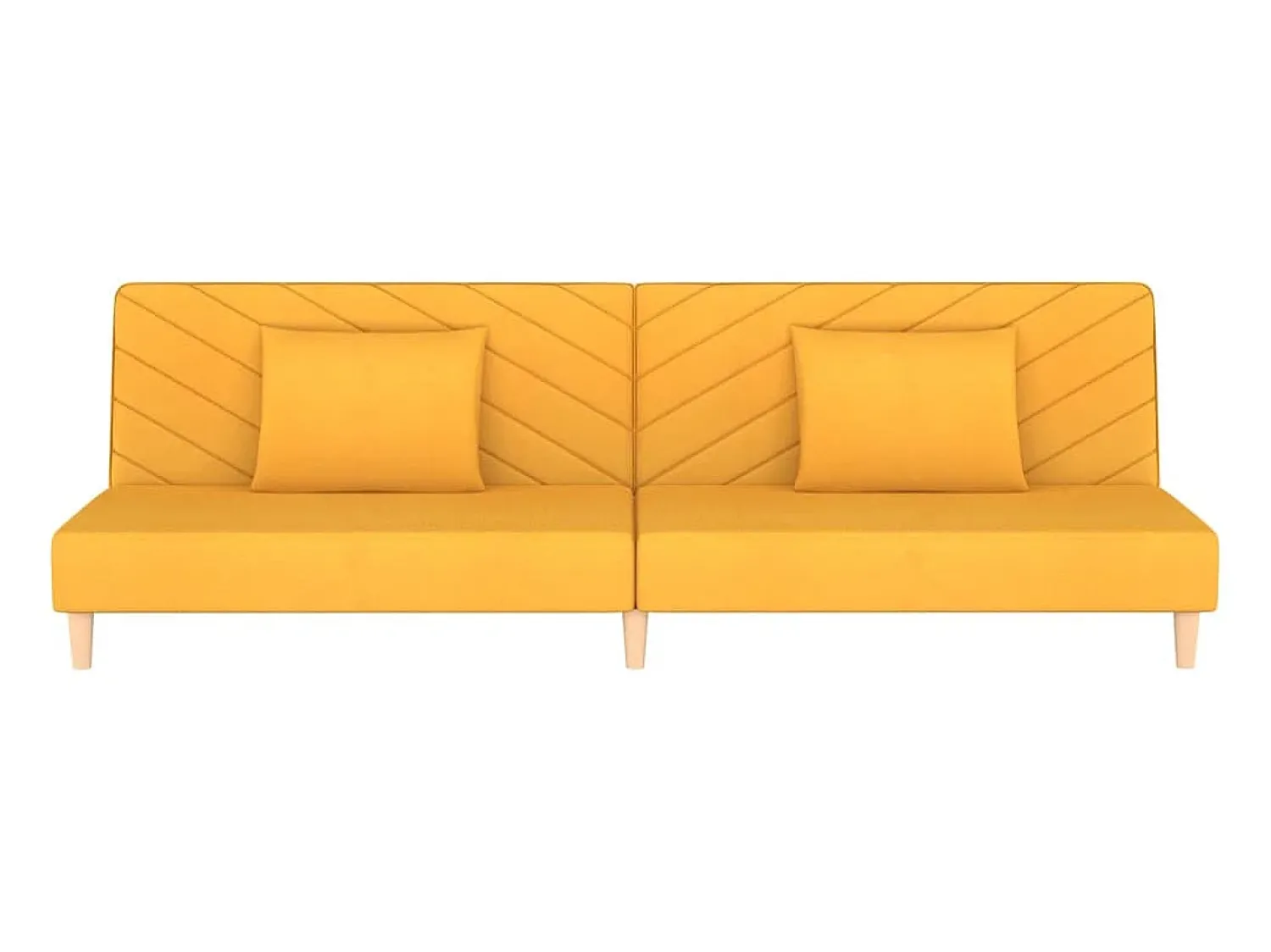 vidaxl Sofá-cama 2 lugares com duas almofadas tecido^ Sofá